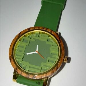 Green Wooden Bezel watch